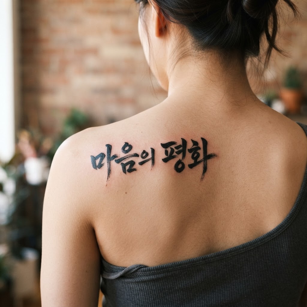 한글 타투 사례 4 – 어깨 한글 타투